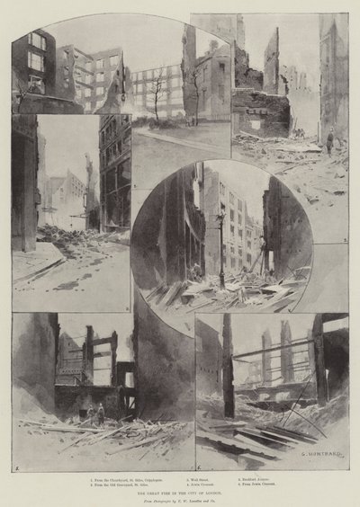 Das große Feuer in der Stadt London von Charles Auguste Loye